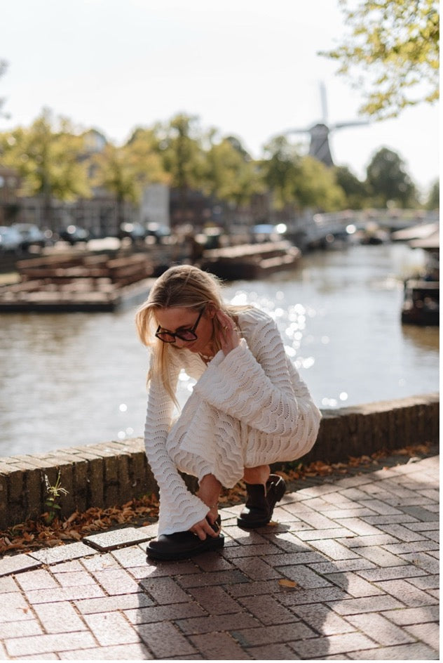 Knit Maxi & Clogs by the Canal
