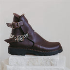 Brown Macramé Straps - Brass image