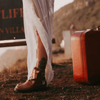 Cognacfarbene Makramee-Riemen