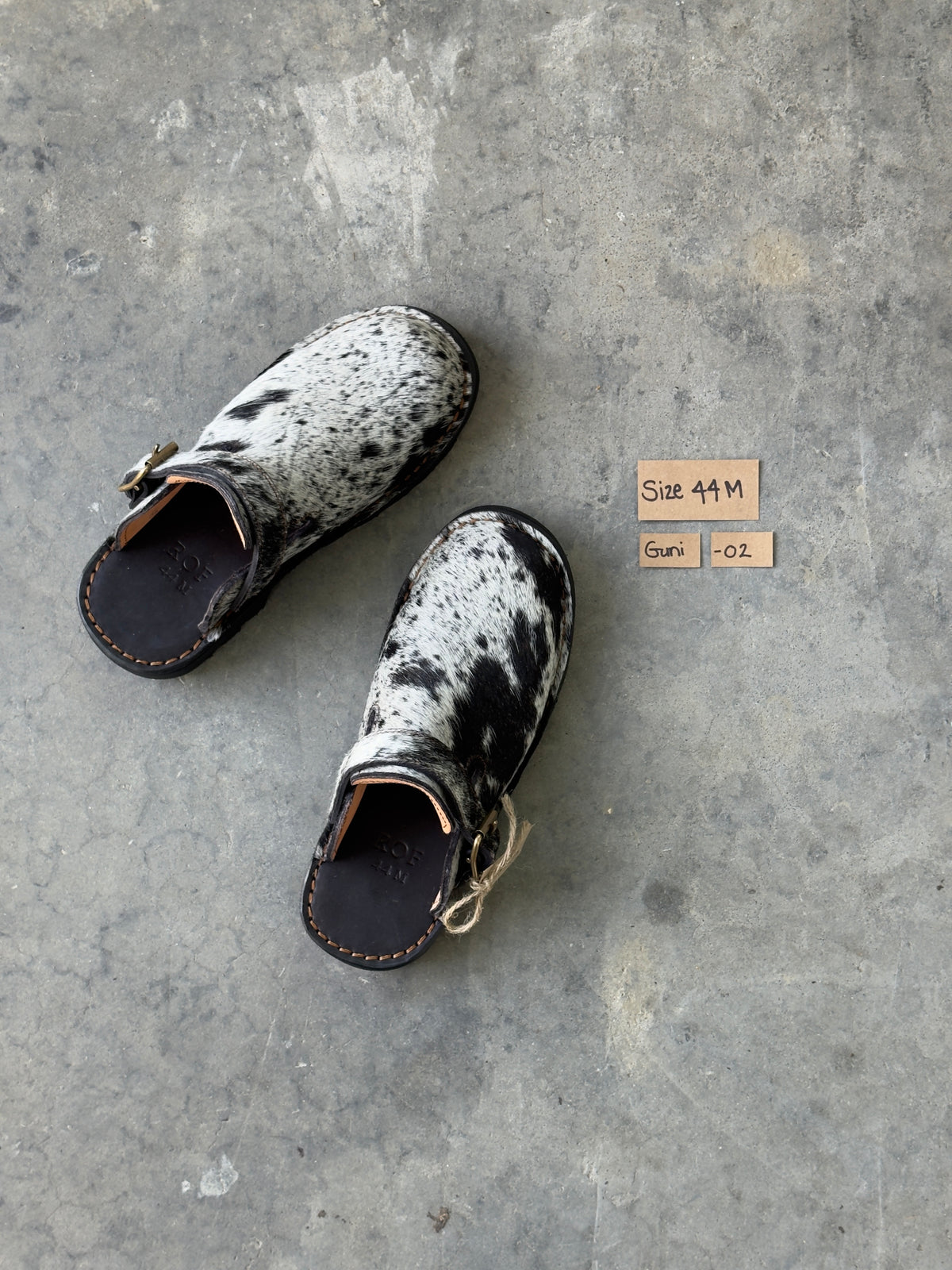 Guni Clog EU 44 Men's — unique Nguni hide pair GN-44M-02