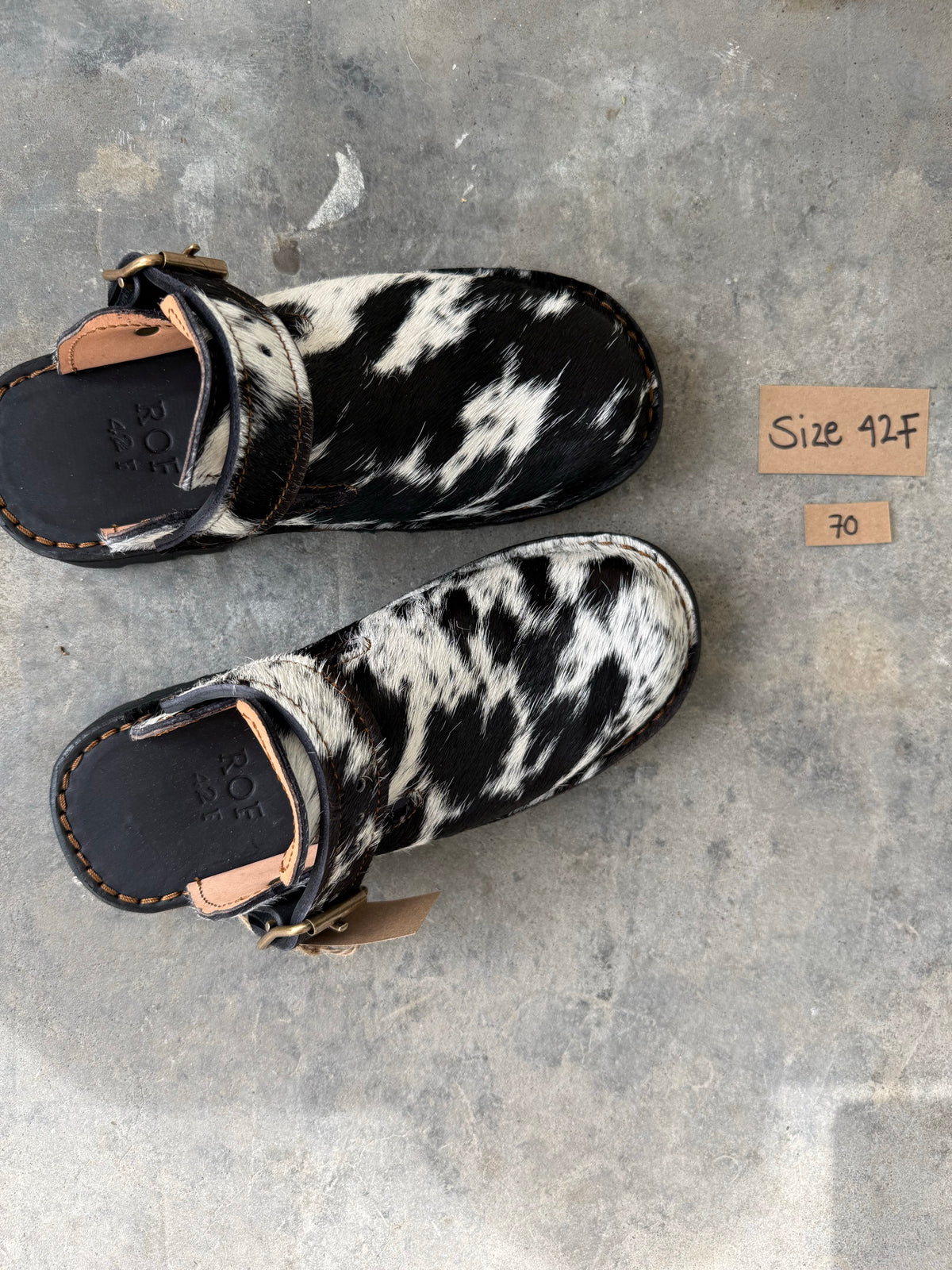 Guni Clog EU 42 Women's — unique Nguni hide pair #70