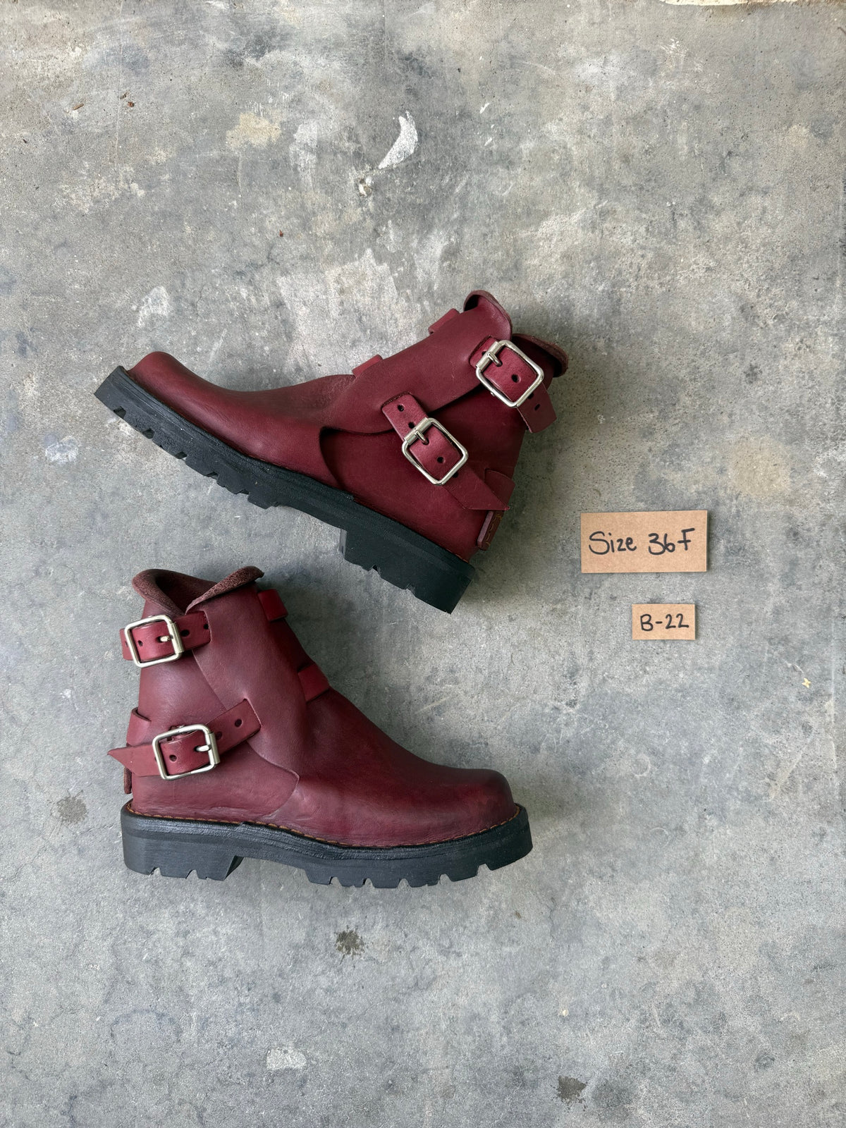 Burgundy Tankwa Boot sample B-22