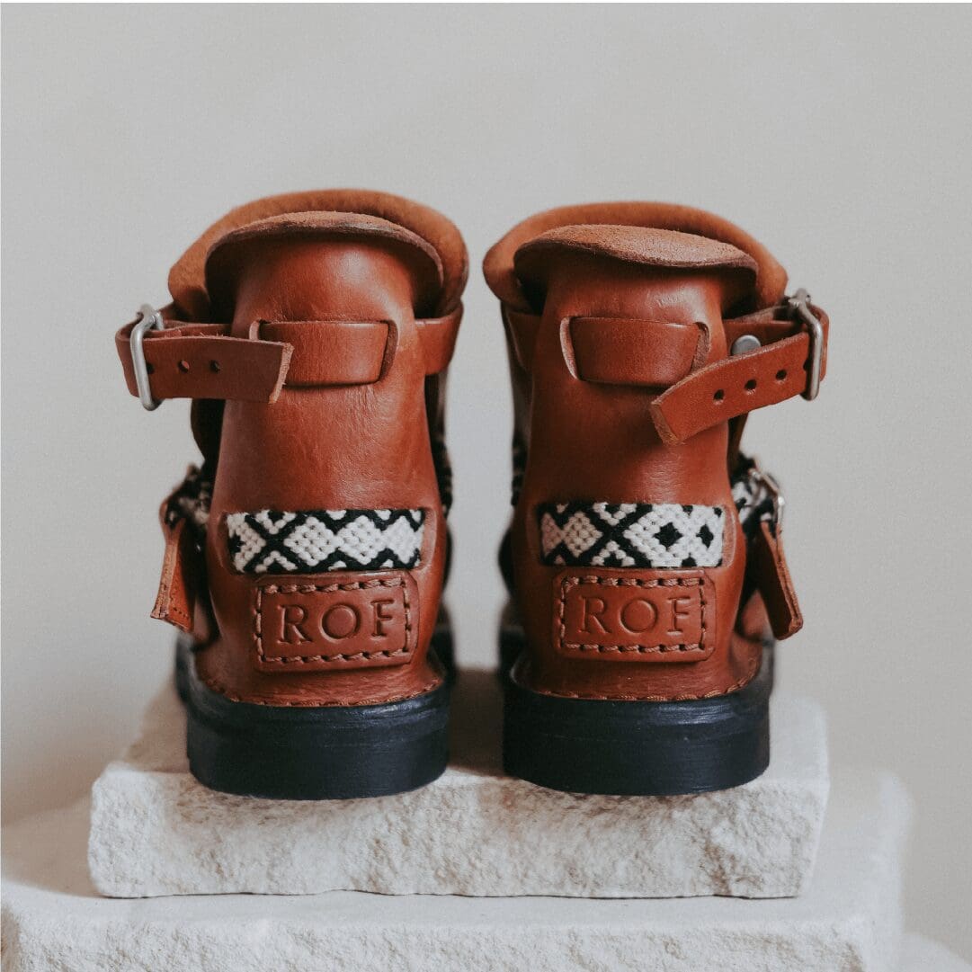 Cognac Macramé Straps 2 Cognacfarbene Makramee-Riemen - Bild 3